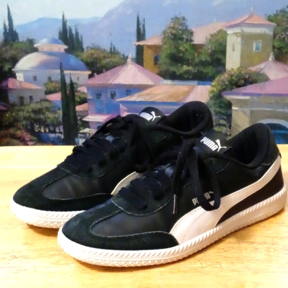 👟Puma Astro Cup Blue & White Leather Suede Old School Sneakers,Like🆕New - Picture 1 of 12